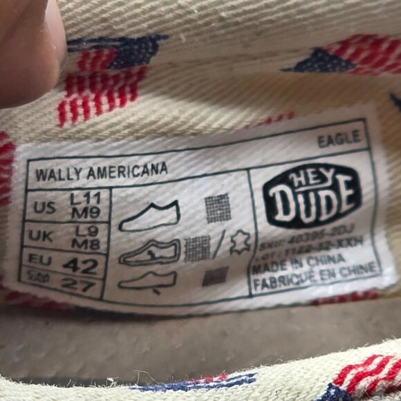 Hey Dude Wally Americana Flag Mens Size 9 Beige Casual Shoes Walking Comfort main image 5